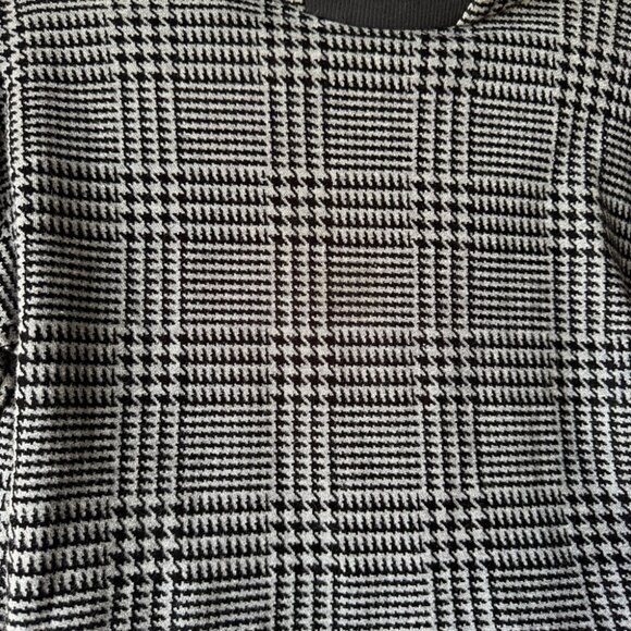 John Elliott Hoodie Black White Plaid Houndstooth Cropped Sweatshirt - Picture 5 of 12
